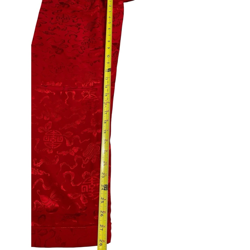 ⁠ASILK 100% Silk Pajamas Set Women M Red Jacquard Brocade Loungewear NWT - Picture 10 of 11